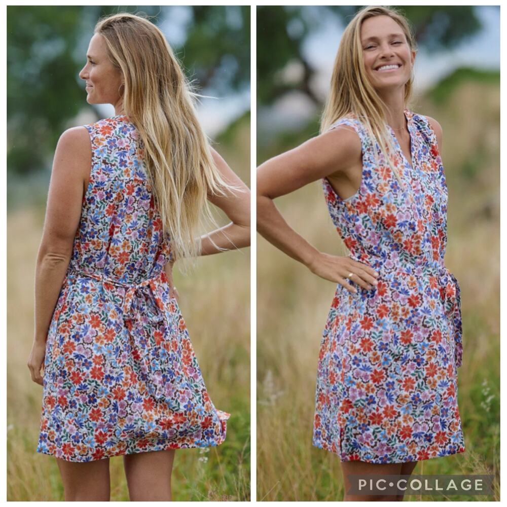 Ripskirt Hawaii NWT Holoholo Dress in Garden Confetti Medium Tie Belt Pockets